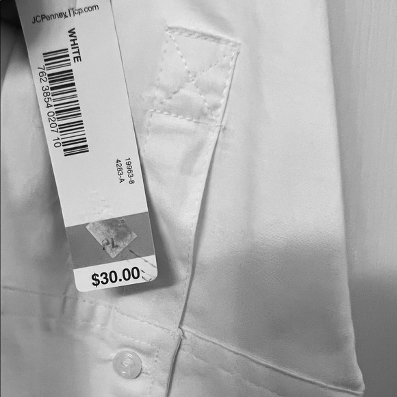 White 3/4 sleeve cotton blouse - Picture 3 of 4